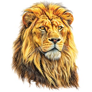 Watercolor Lion Clipart: 12 PNG Images, Transparent Background (Digital Download)