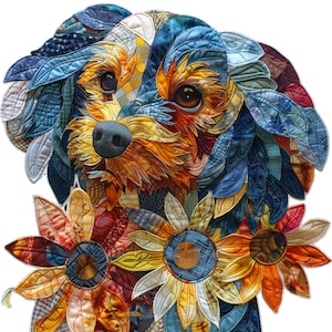 10 images numériques de chiots mignons PATCHWORK, chiot patchwork png, illustration de chiot patchwork, conception de chiot patchwork à télécharger