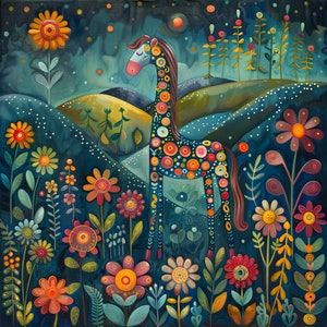 12 Clipart di arte popolare, foresta incantata, animali di arte popolare, primavera scandinava, clipart di cartoni animati, clipart di animali, diari di artigianato, JPG