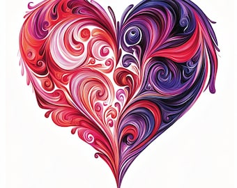 Abstracte hartclipart: Valentijnsdagontwerpen (digitale download), lenteclipart