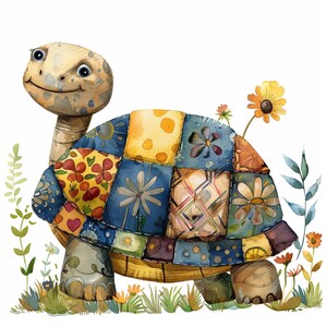 Patchwork Turtle Clipart, Cute Kids Wall Art (digital Download) - Etsy