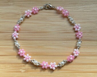 Armband met bloem kralen