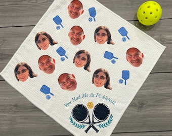 Custom Photo Head Pickleball Towel, Personalized Sports Gift