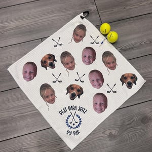 Custom Photo Head Golf Towel, Pet Photo Head Golf Towels for Men/Women, Unique Gifts, husband, uncle, grandpa, boyfriend, funny golf gift