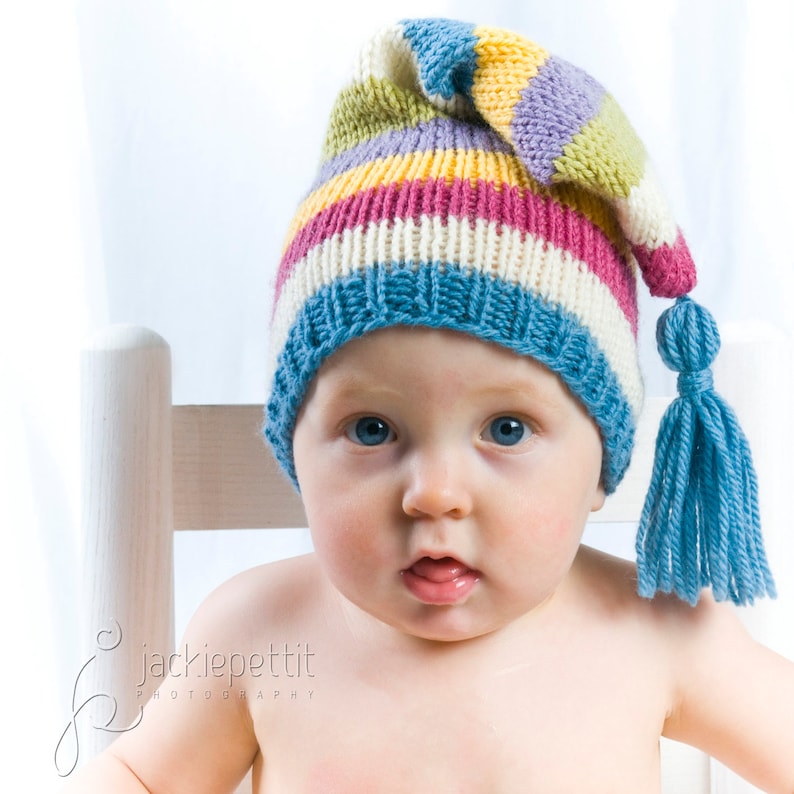 Knitting Pattern Tutorial Baby Hat / Stocking Cap / Pixie Hat / Elf