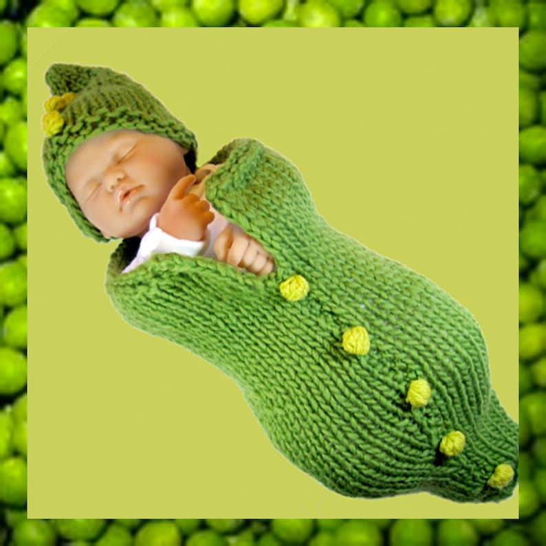 Pea Pod Baby Cocoon and Hat Bobble Tutorial Fast Easy DIY image 1