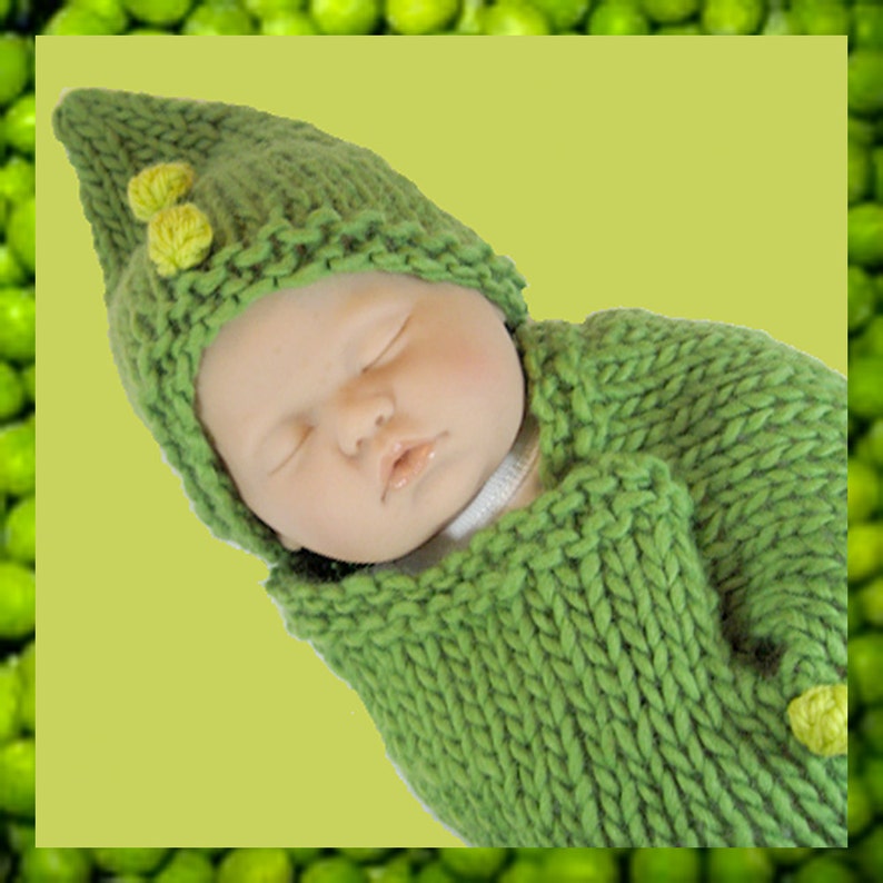 Pea Pod Baby Cocoon and Hat Bobble Tutorial Fast Easy DIY image 2