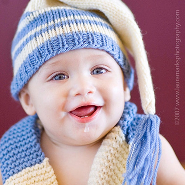 Knitting Pattern Tutorial: Baby Hat / Stocking Cap / Pixie Hat / Elf Hat