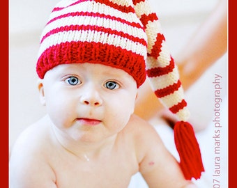 Knitting Pattern Tutorial: Baby Hat / Stocking Cap / Pixie Hat / Elf Hat