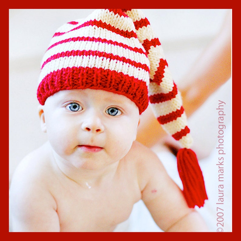 Knitting Pattern Tutorial: Baby Hat / Stocking Cap / Pixie Hat / Elf Hat image 4