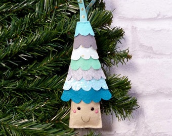 Fancy Fancy Fir Tree Christmas Decoration Ornament HANDMADE scallops  CUTE