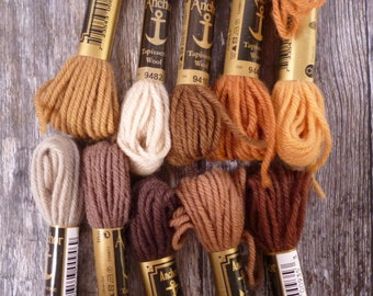 Arazzo MARRONE Anchor in lana, confezione da 10 pezzi