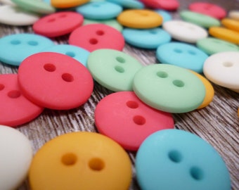 Smartie Button pack : 50 buttons SPRING colour MIX