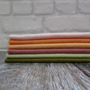 English Rose Felt Pack: 40% Wool Blend, 6 Piece Set