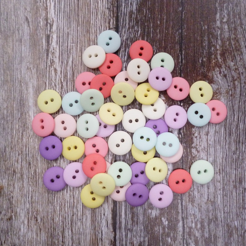 Buttons Pastal Color Smartie Button Pack : 50 Buttons PASTEL Colour MIX - Etsy