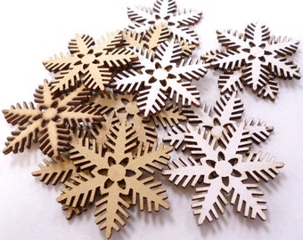 Wooden Chunky Snowflakes Pack