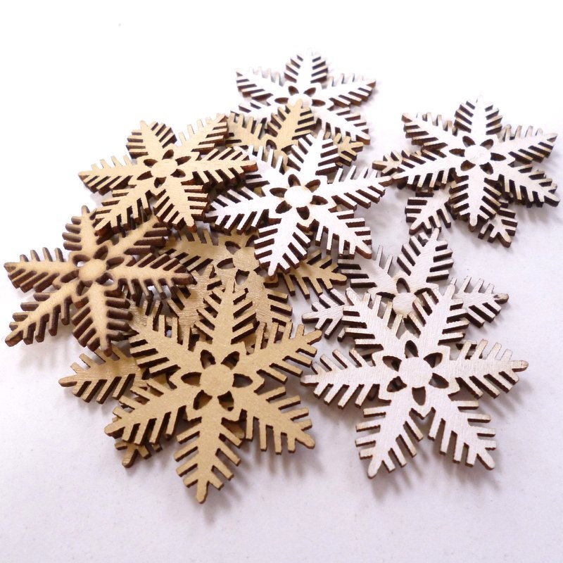 Wooden Chunky Snowflakes Pack 