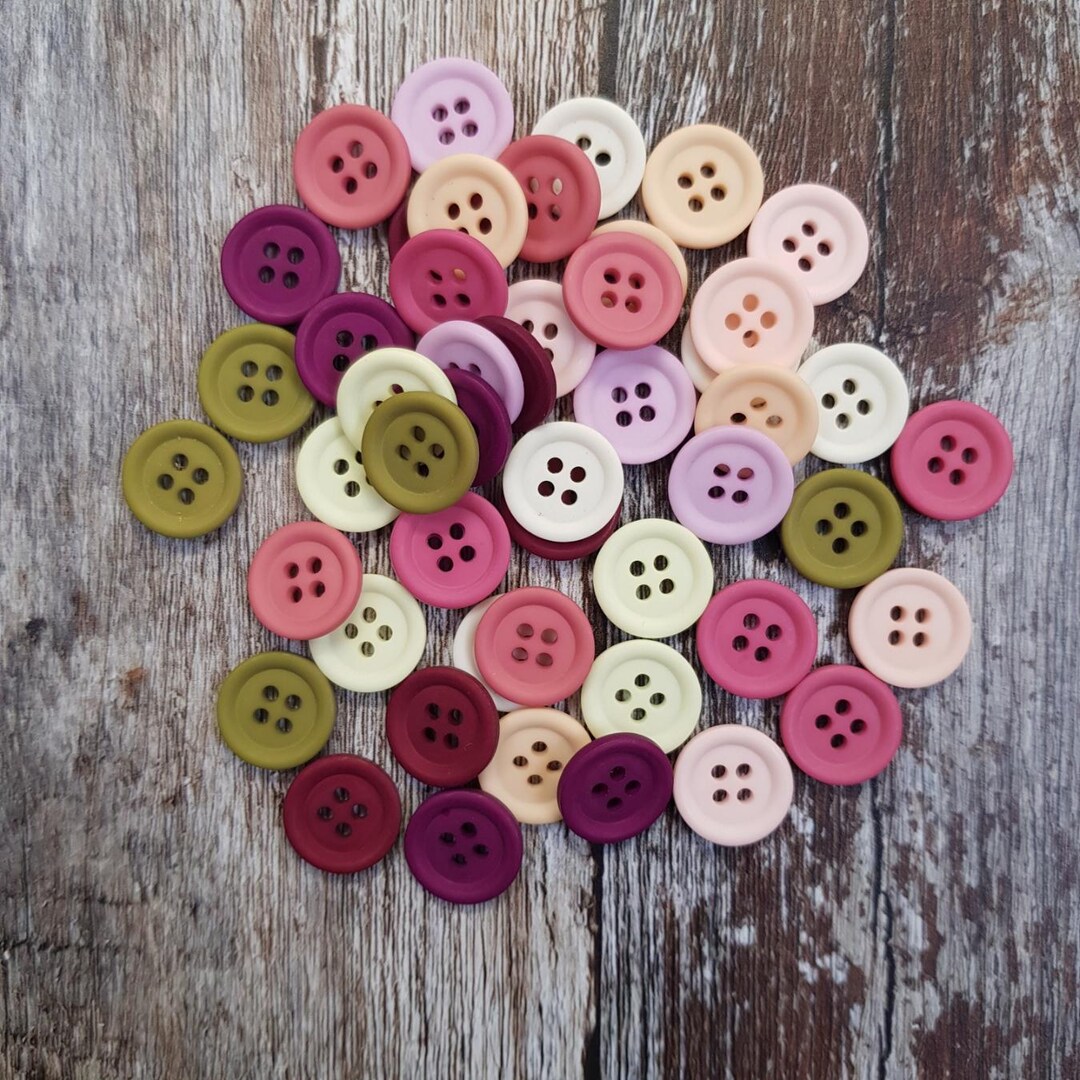 Four Hole Button Pack : 50 Buttons 15mm MUTED Colour MIX - Etsy