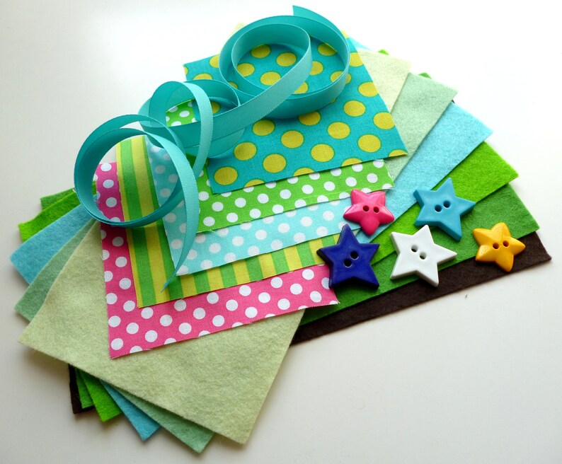 Felt & Fabric Tree Garland Large Kit Felt Sewing Kit Etsy