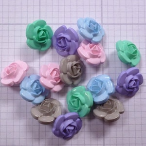 Rose 3D shaped buttons - Pastel Colours