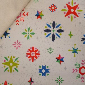 Way Up North fabric felt  : Snowflakes Multi on natural