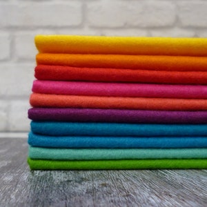 Confezione da 10 pezzi di feltro BRIGHTS - Feltro misto lana di qualità superiore