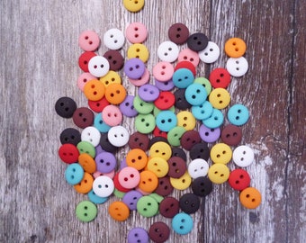 Teeny Tiny Buttons (8mm) - BASIC mix : 100 button pack
