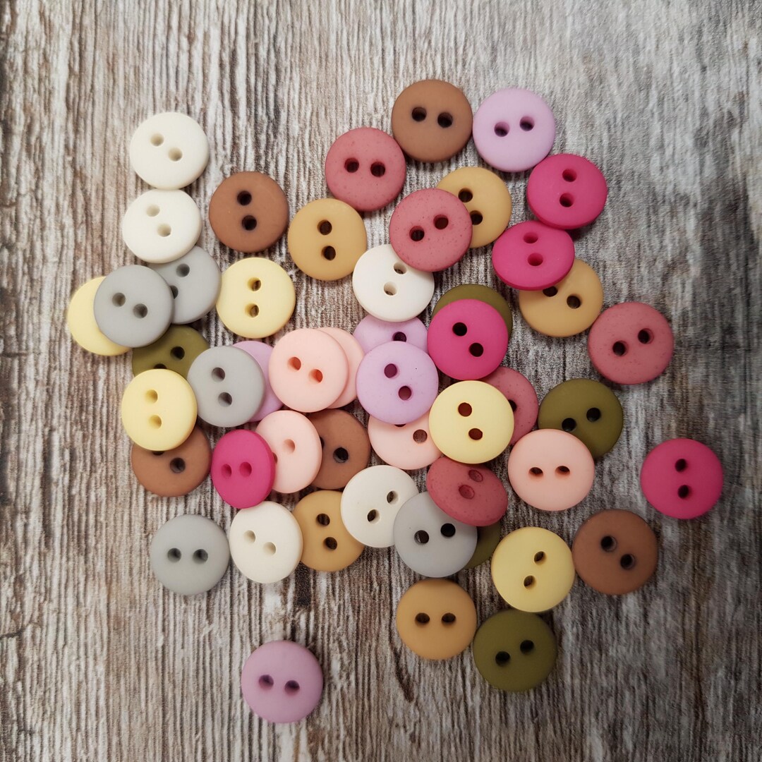 Teeny Tiny Buttons (8mm) - SUBDUED Mix : 50 Button Pack - Etsy