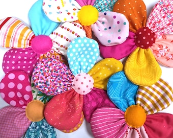 DIY Fabric Flower Sewing Kit: Makes 6 Colorful Flowers