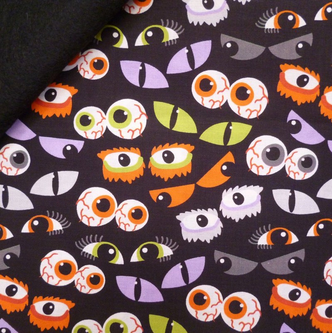 Ma Boo Bash Fabric Felt : Eye See You on Black - Etsy