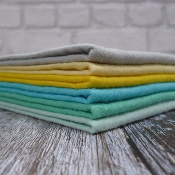 24 Premium Wool Blend Felt SQUARES 40% wool, 60 colours wool felt