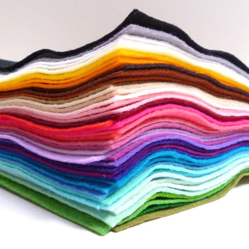 24 SQUARES Wool Blend Felt 60cm x 60cm 40% wool 250g/m image 4