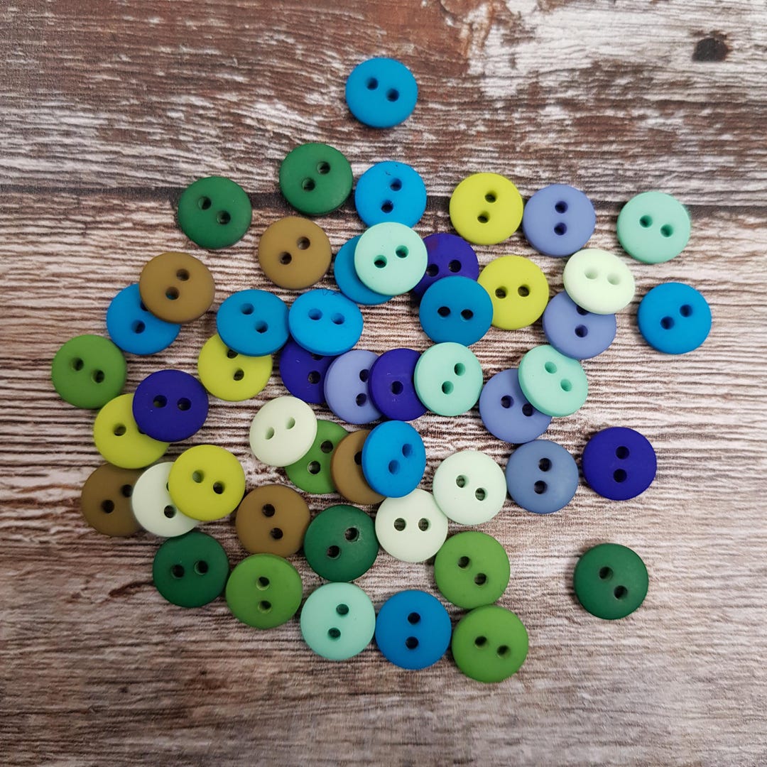 Teeny Tiny Buttons (8mm) - BLUE/GREEN Mix : 50 Button Pack - Etsy