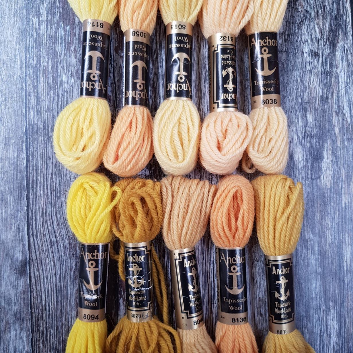 YELLOWS Anchor Tapestry Wool 10 pack