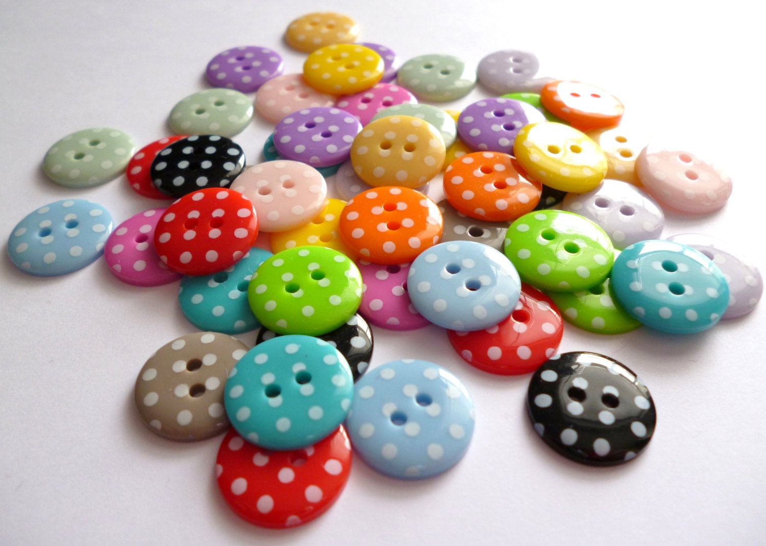 Small Polka Dot Buttons MIXED BAG of 50 Etsy