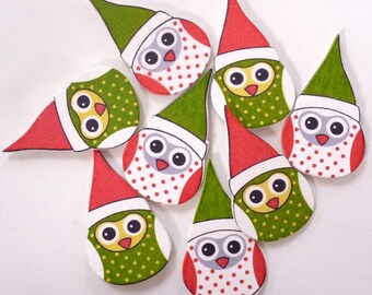 Wooden Christmas Owls pack
