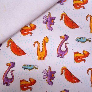 Dragons fabric felt  :  Dragons on white