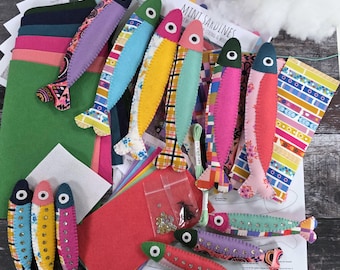 Felt Sardine Kit - makes 12 Sardines in two sizes