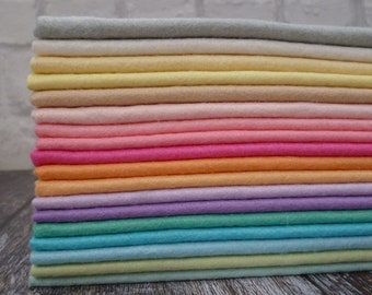 BUMPER PASTELS 18 piece felt pack - Premium Wool Blend Felt
