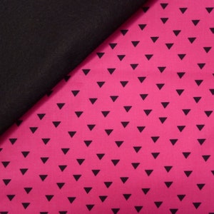 Little Super Hero fabric felt  : Fuchsia Triangles on Black