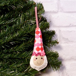 DIY kit Nordic Santa Pink Dots (Bright) Christmas Decoration Kit with pre cut pieces