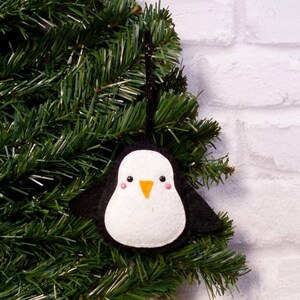 DIY kit Black Felt Penguin (Traditional) Christmas Decoration Kit with pre cut pieces