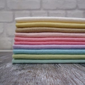 PASTELS 10 piece felt pack - Premium Wool Blend Felt