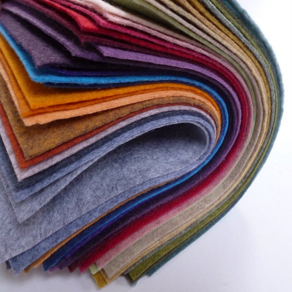 Heathered Felt : 9" x 9" SQUARE  choose from 35 colours