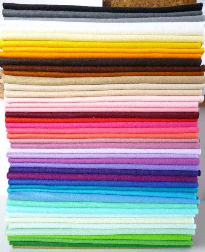 24 SQUARES Wool Blend Felt 60cm x 60cm 40% wool 250g/m image 1