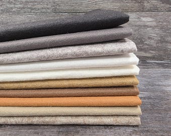 NATURE 10 piece felt pack - 30% Wool Blend Felt, 300gsm