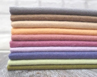 Vintage 10-Piece 40% Wool Blend Felt Pack: Assorted Colors