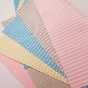 Stripe Printed Felt - 30cm x 40cm pastels