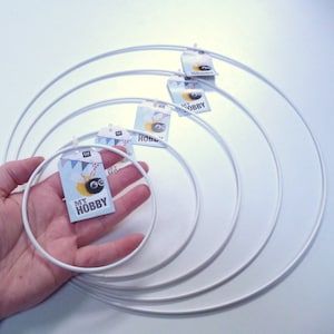 White Coated Wire Hoop: Craft Wreath & Textile Art, 4 sizes