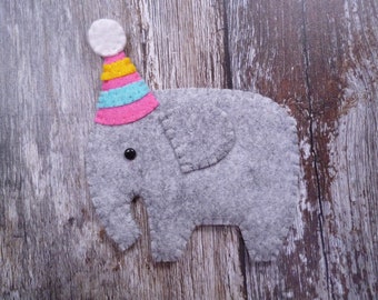 Elephant in a hat DIY Felt Decoration Mini Sewing Kit